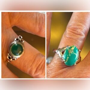 2 Turquoise Silver Rings